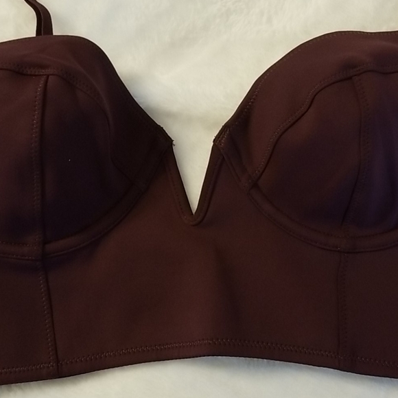 Free People Brianna Longline Underwire Neo Maroon Bra - Picture 12 of 16